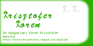 krisztofer koren business card